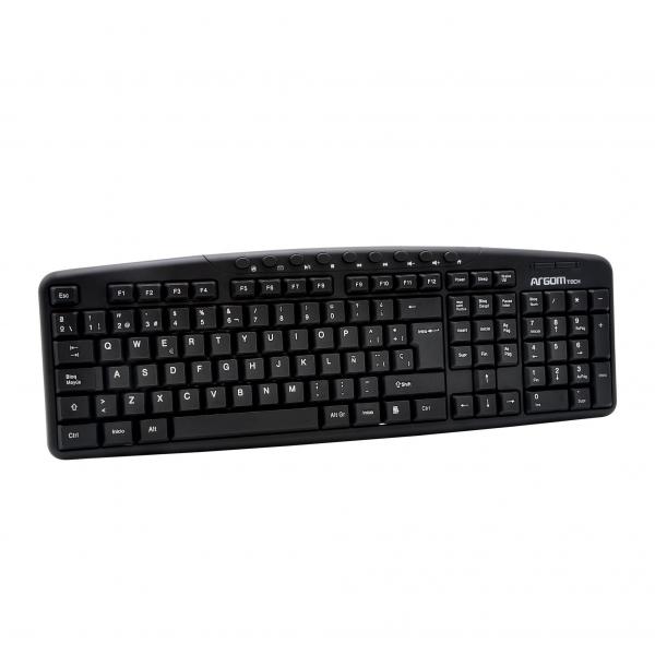 TECLADO STANDARD ARGOM KB-7807 MEMBRANA USB ESPA&Ntilde;OL BLACK ARG-KB-7807