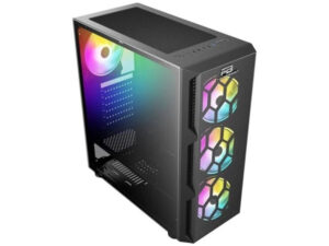 CASE GAMER D05 USB & AUDIO USB 3.0+USB 1.0+HD AUDIO + SIDE TEMPERED GLASS + 3PCS FAN FRONT