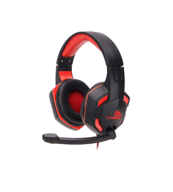 HEADSET GAMER X-LION CON MICROFONO RED/BLACK HP-110 3.5MM+ USB PORT