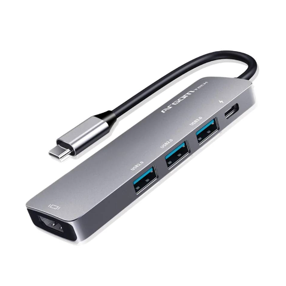 HUB ARGOM 5 IN 1 TYPE-C ONE AXESS HDMI/2XUSB2.0/1XUSB3.0/TYPE-C PD ARG-UB-0185