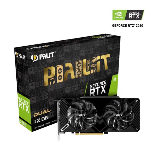 TARJETA DE VIDEO PALIT RTX2060 DUAL 12GB DDR6 DVI HDMI DP NE62060018K9-1160C