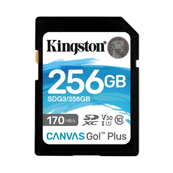 MEMORIA SD 256GB KINGSTON SDXC CANVAS GO PLUS 170R C10 SDG3/256GB