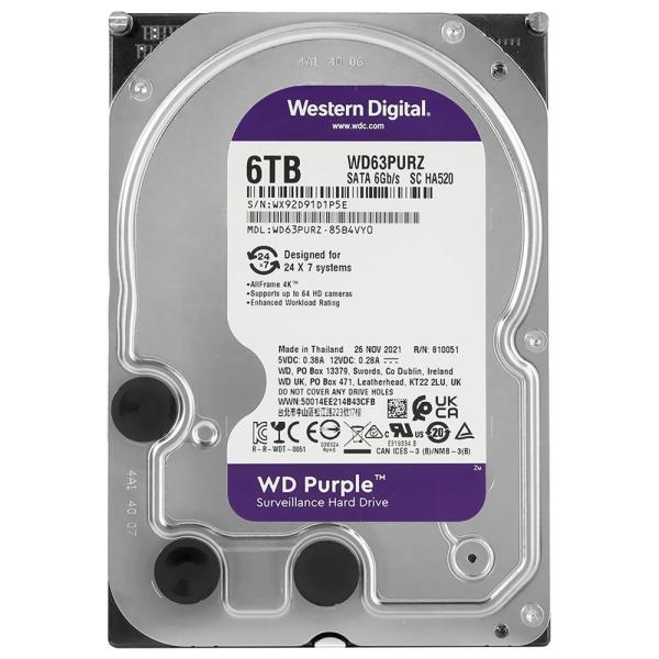 HD INTERNO 6TB 3.5 WD PURPLE WD63PURZ