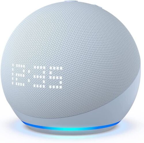 PARLANTE AMAZON ECHO DOT WITH CLOCK 2022 (5TH GEN) SMART SPEAKER WITH ALEXA - GLACIER W B09B8VN8YQ
