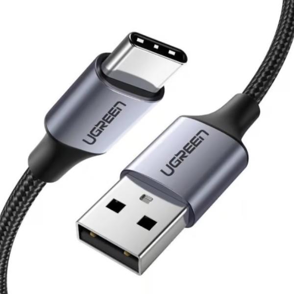 CABLE UGREEN US288 USB-A A USB-C 3A 1 METRO CARGA RAPIDA 60126 NEGRO