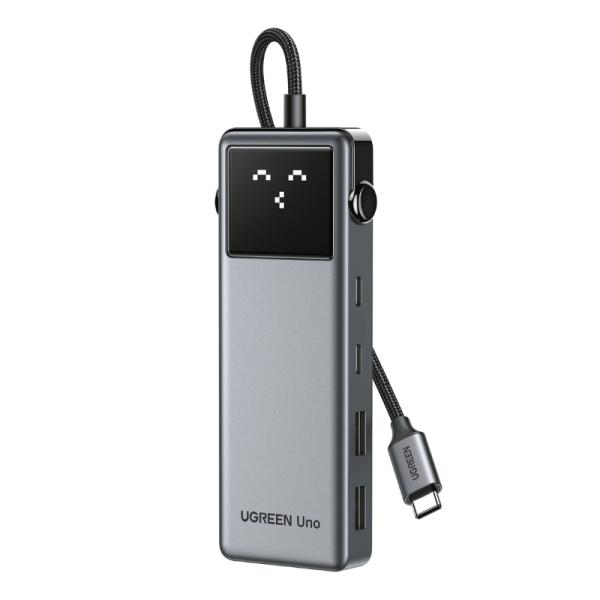 HUB UGREEN CM888 6 EN 1 USB-C 2 PUERTOS USB-A 2 PUERTOS USB-C 1 PUERTO HDMI Y 1 PUERTO PD 10GBPS 35998 GRIS